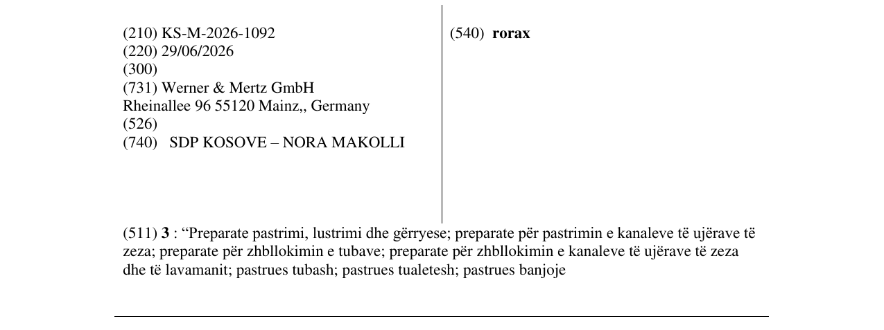Zëri i markës rorax në buletin