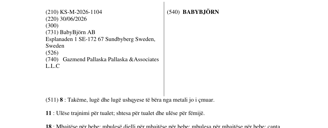 Zëri i markës BABYBJÖRN në buletin