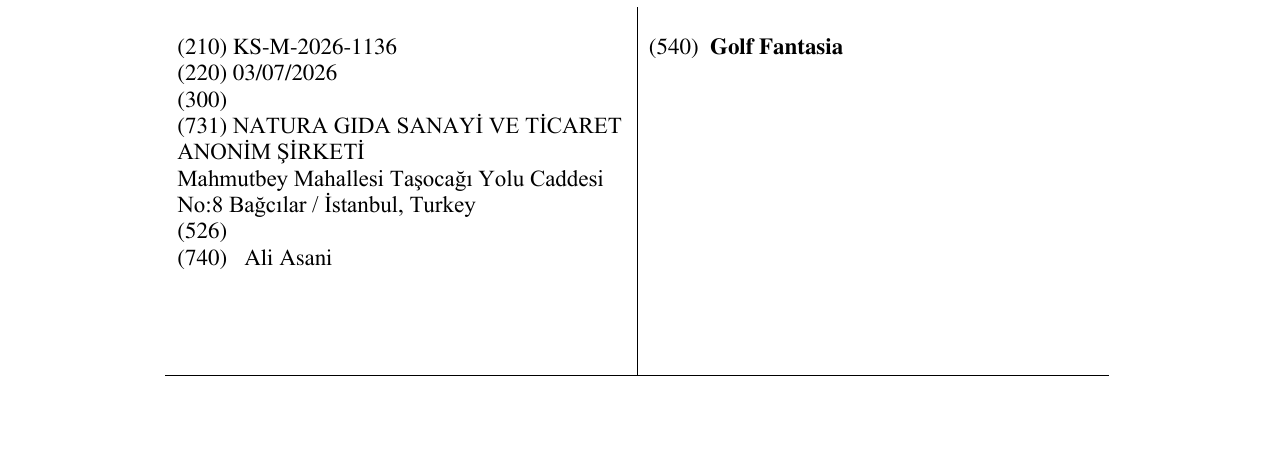 Zëri i markës Golf Fantasia në buletin