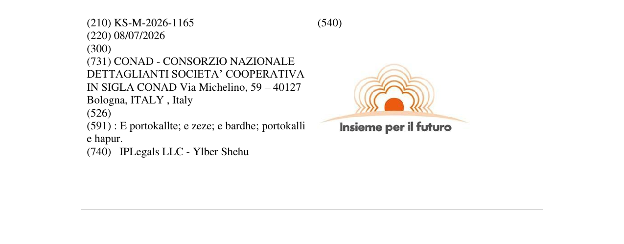 Zëri i markës KS/M/2026/1165 në buletin