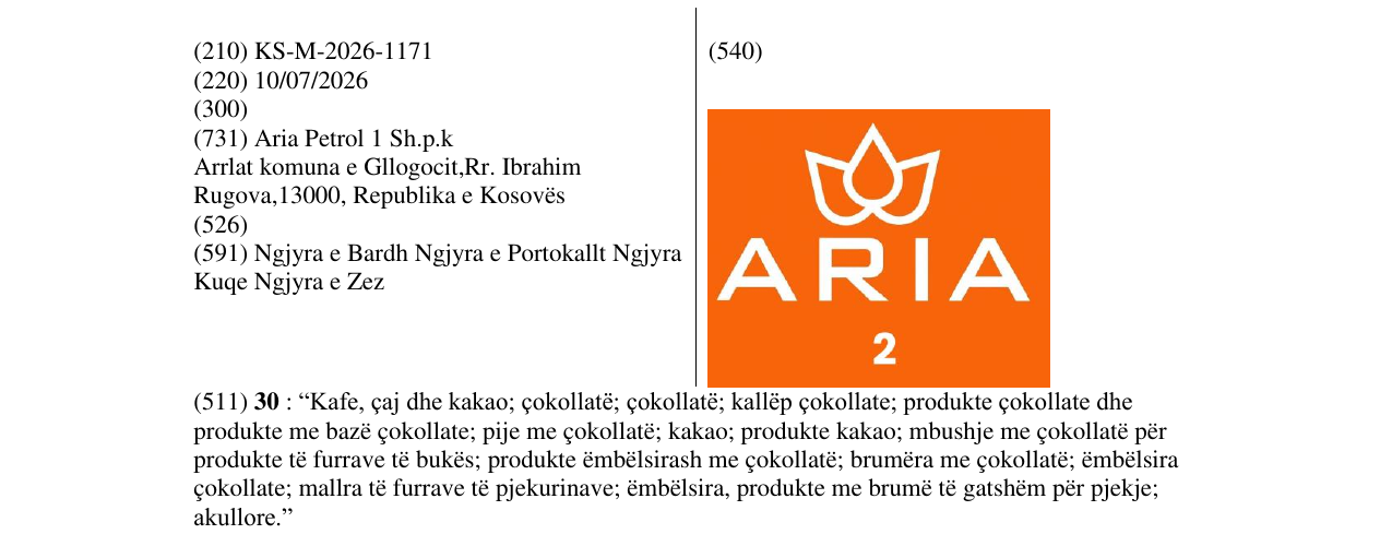 Zëri i markës KS/M/2026/1171 në buletin
