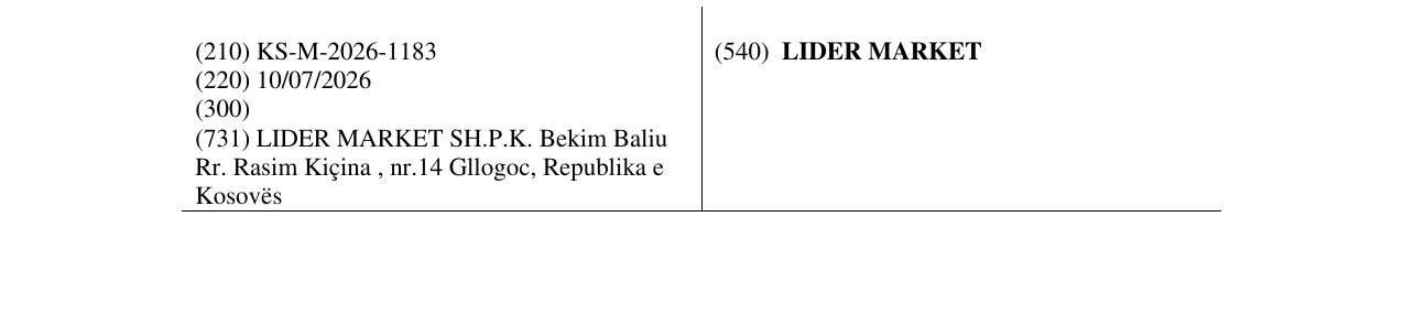 Zëri i markës LIDER MARKET në buletin