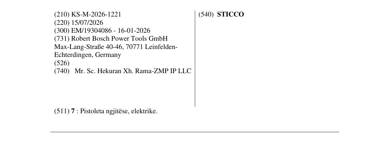 Zëri i markës STICCO në buletin