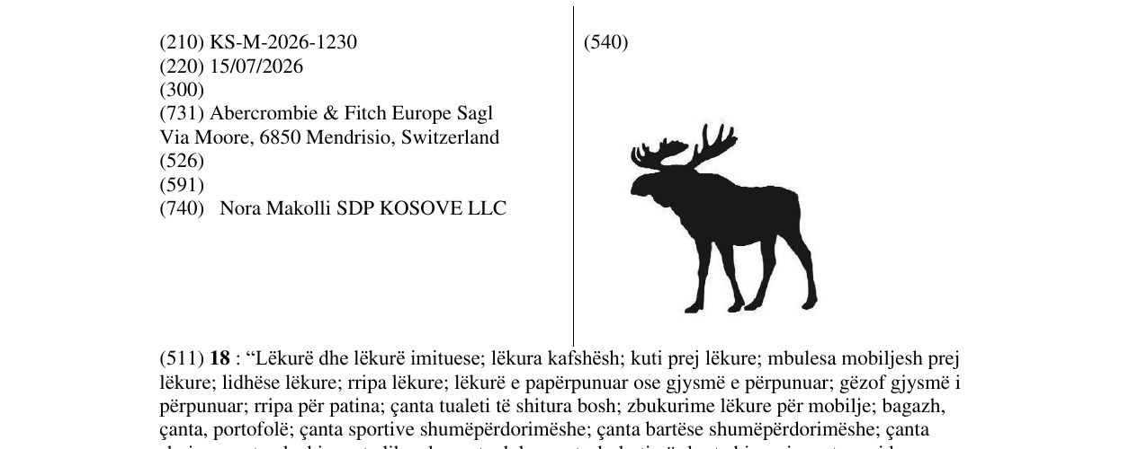 Zëri i markës KS/M/2026/1230 në buletin