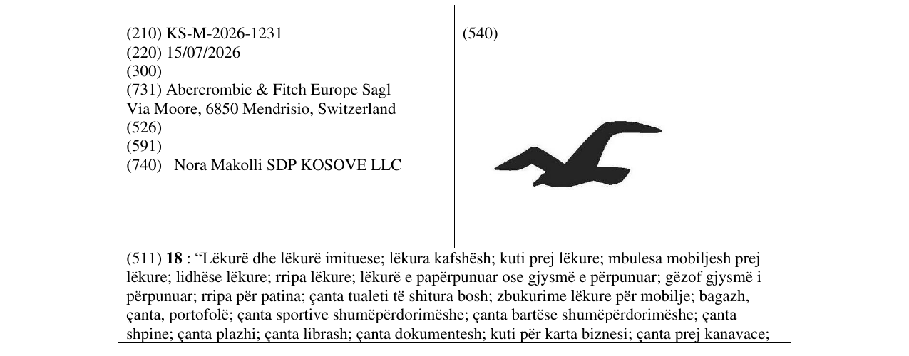 Zëri i markës KS/M/2026/1231 në buletin