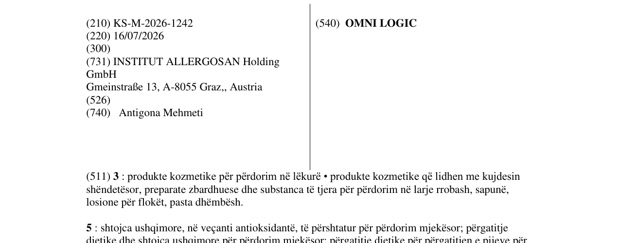 Zëri i markës OMNI LOGIC në buletin