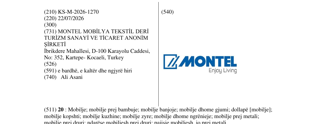 Zëri i markës KS/M/2026/1270 në buletin
