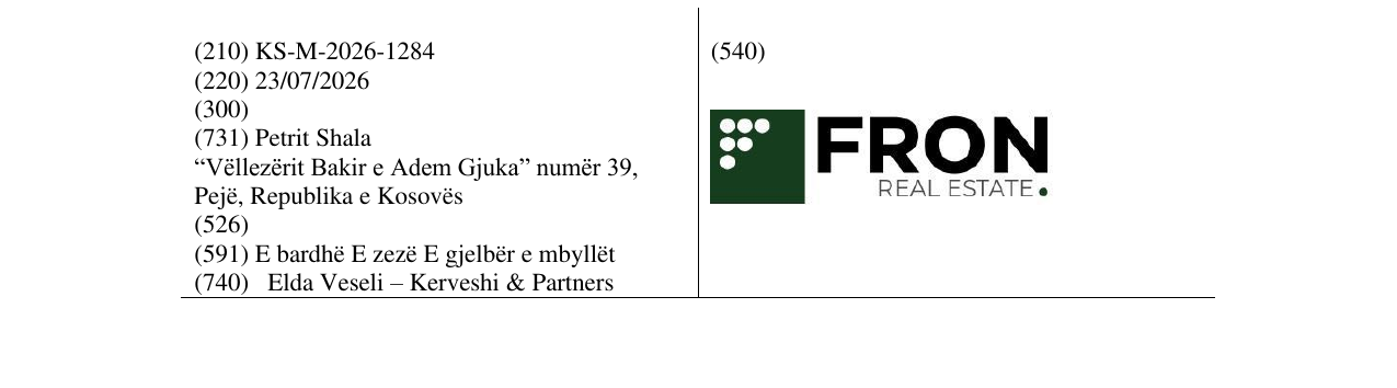 Zëri i markës KS/M/2026/1284 në buletin