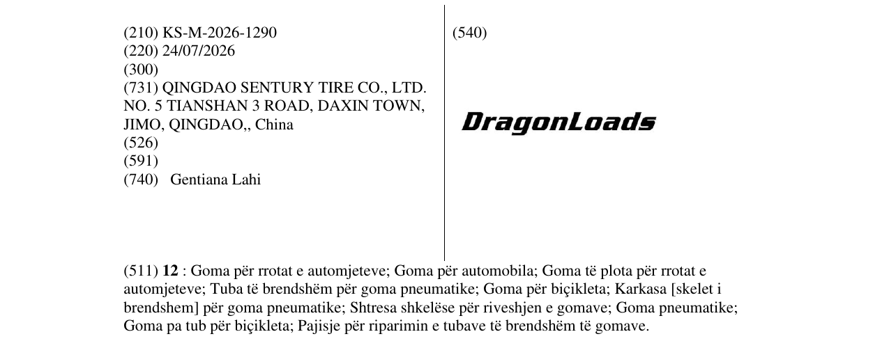 Zëri i markës KS/M/2026/1290 në buletin