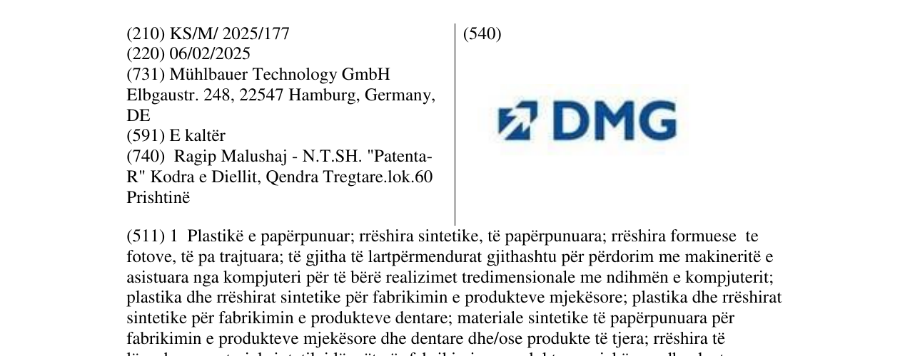 Zëri i markës DMG në buletin