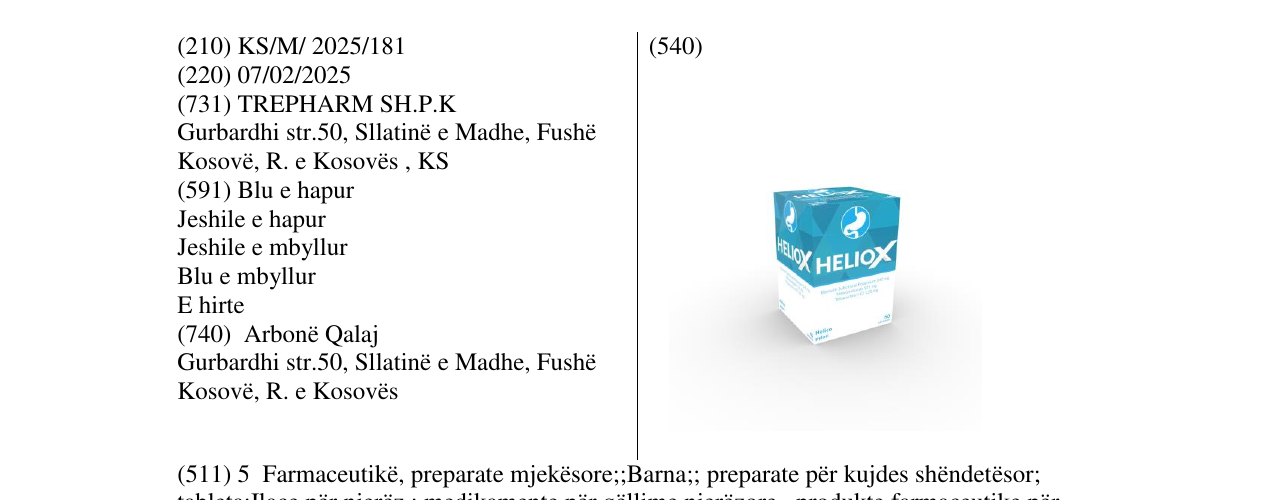 Zëri i markës HELIOX në buletin