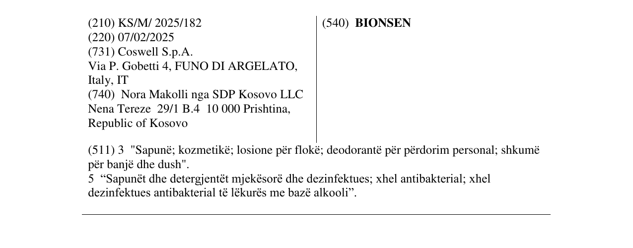 Zëri i markës BIONSEN në buletin
