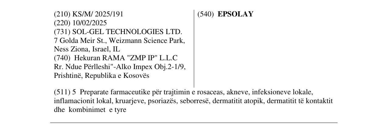 Zëri i markës EPSOLAY në buletin