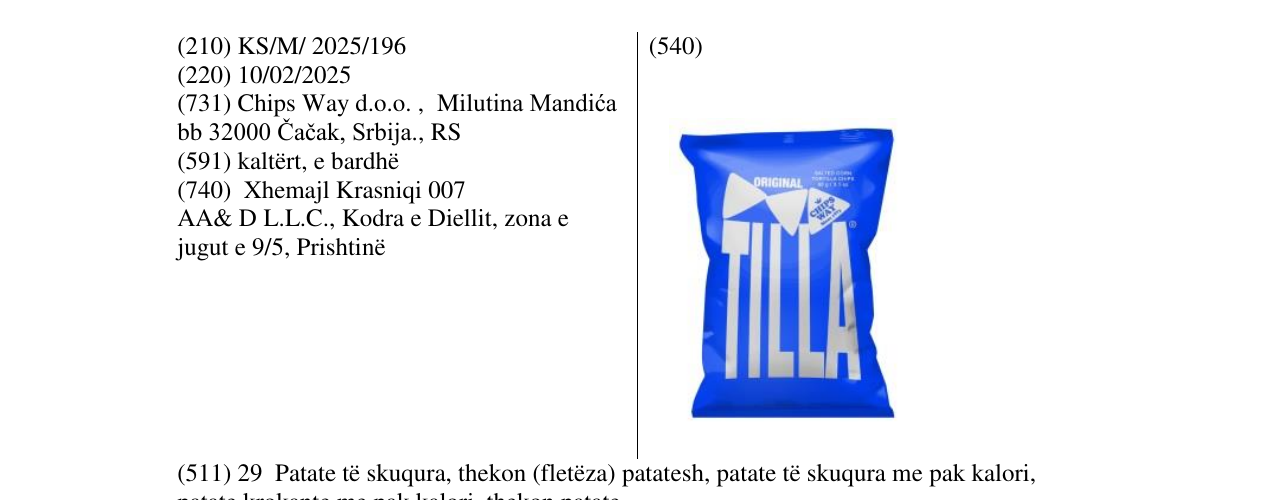 Zëri i markës ORIGINAL TILLA në buletin