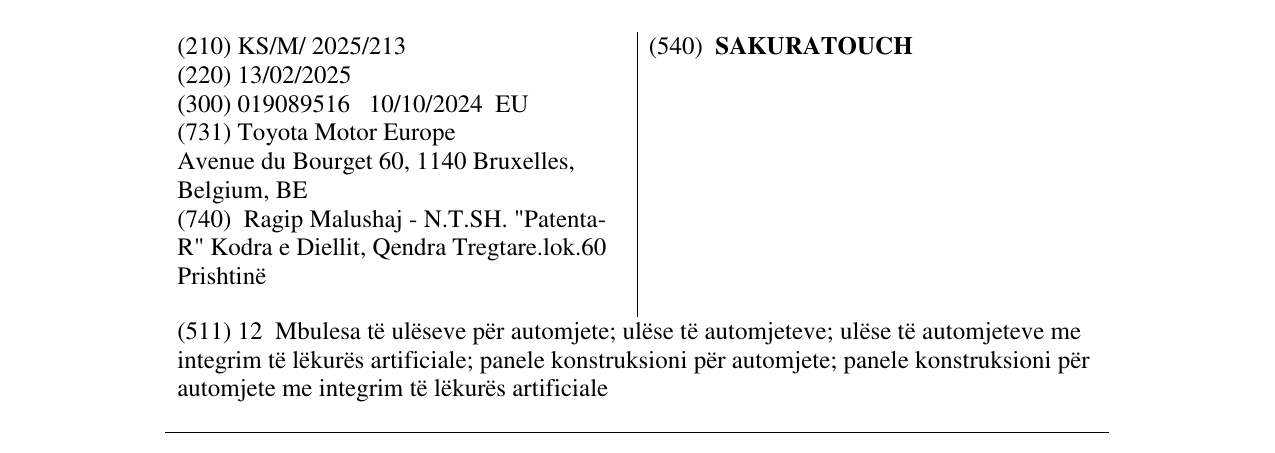 Zëri i markës SAKURATOUCH në buletin