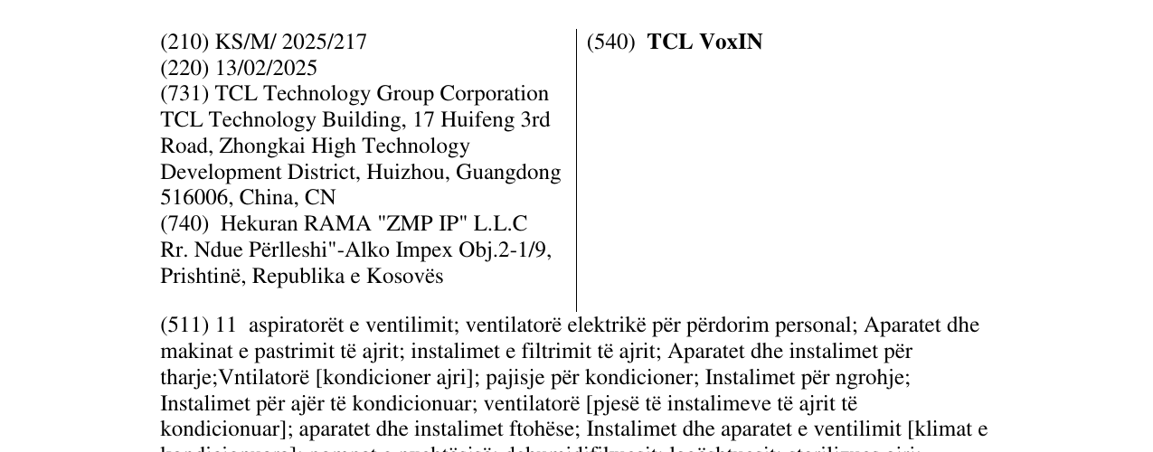 Zëri i markës TCL VoxIN në buletin