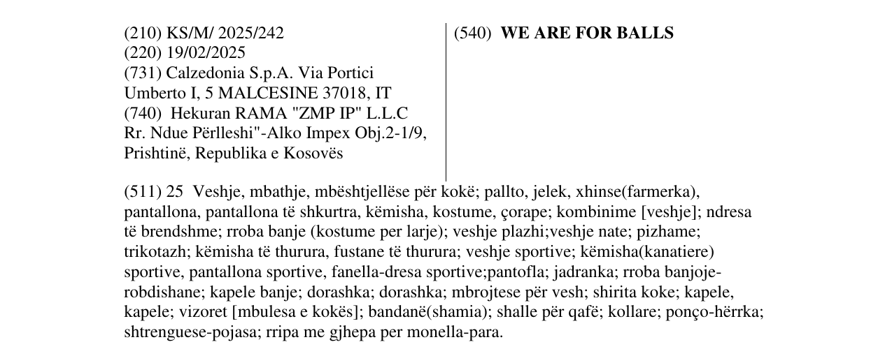 Zëri i markës WE ARE FOR BALLS në buletin