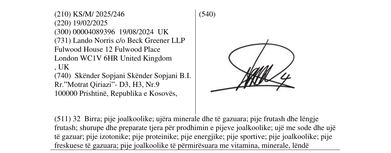 Zëri i markës LANDO NORIS SIGNATURE në buletin