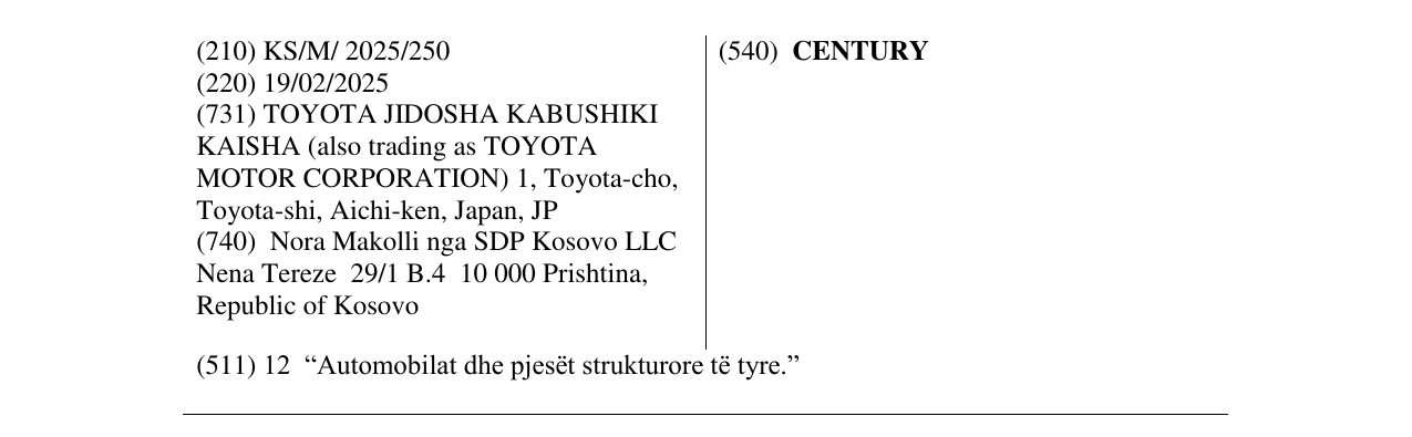 Zëri i markës CENTURY në buletin