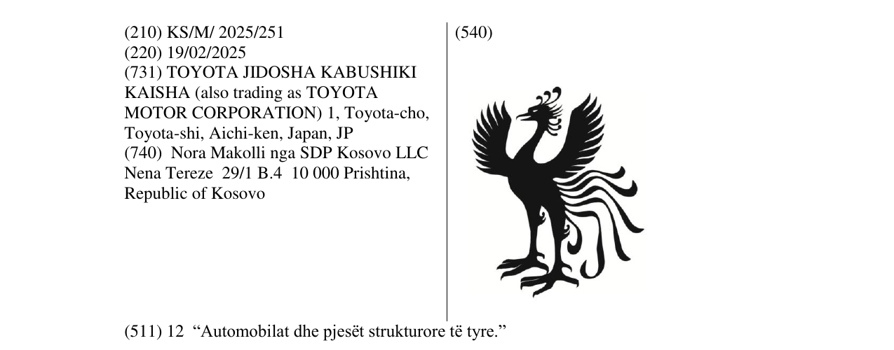 Zëri i markës BIRD DEVICE TOYOTA në buletin