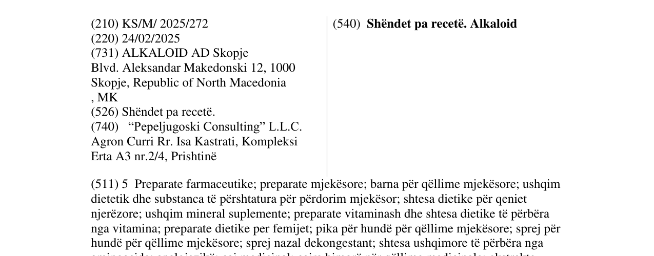 Zëri i markës Shëndet pa recetë. Alkaloid në buletin