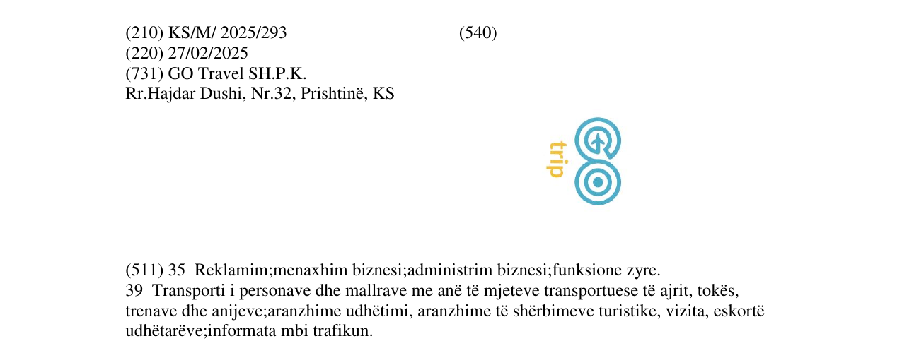 Zëri i markës GO TRIP në buletin