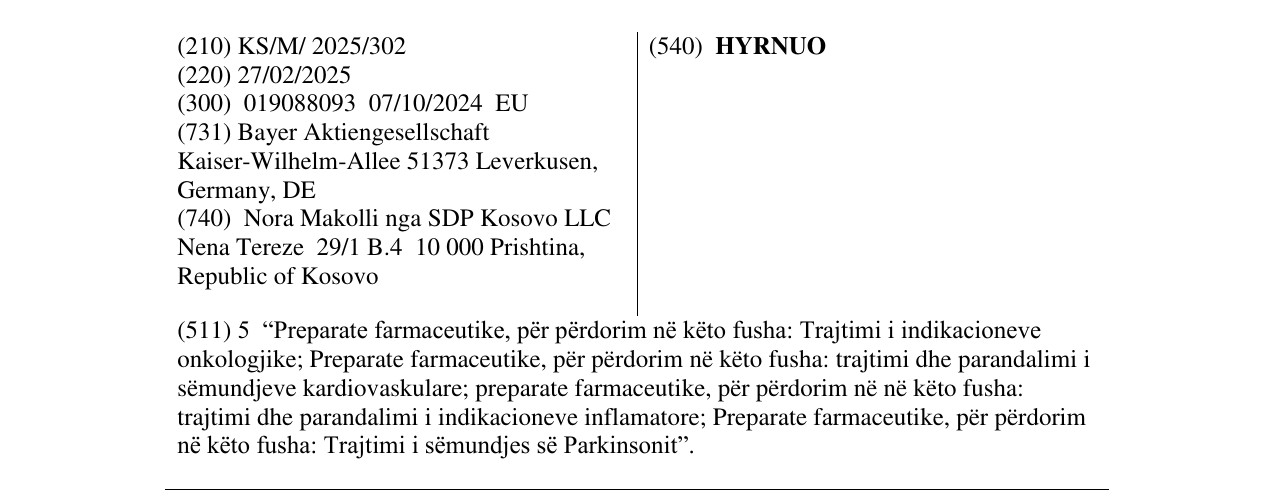 Zëri i markës HYRNUO në buletin