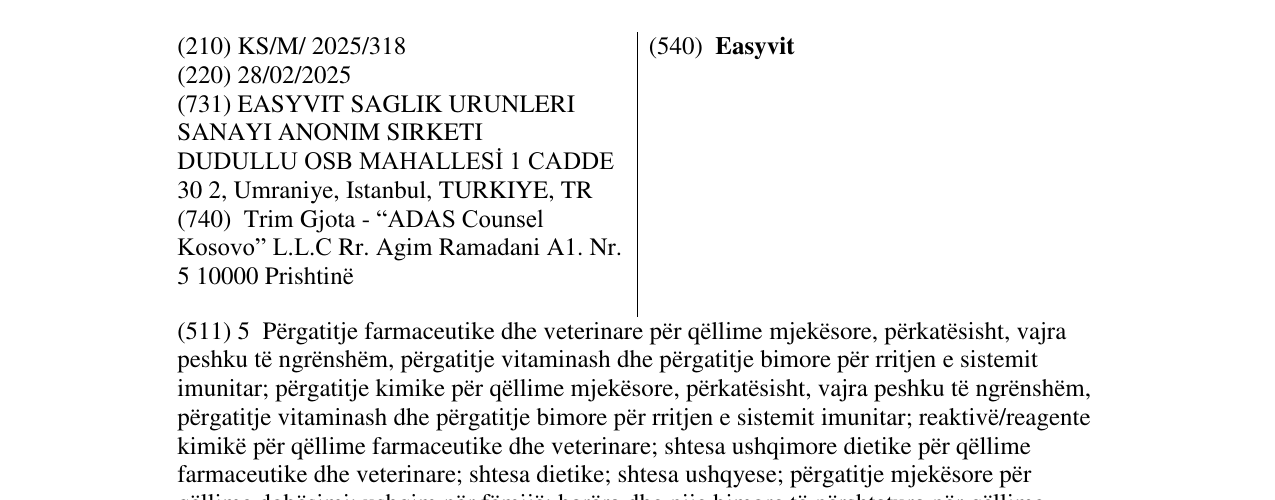 Zëri i markës Easyvit në buletin