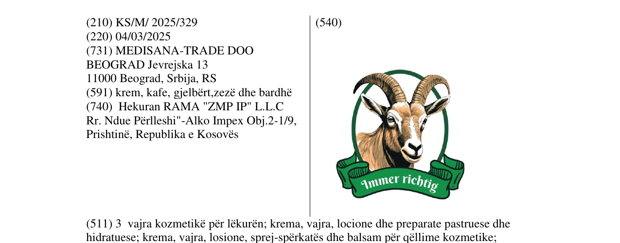 Zëri i markës Immer richting në buletin