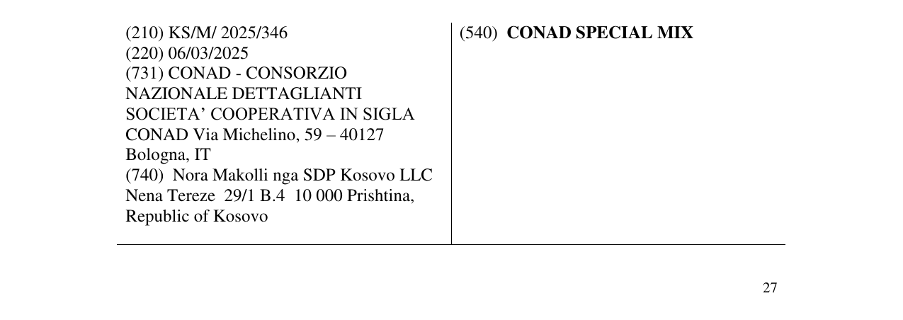 Zëri i markës CONAD SPECIAL MIX në buletin
