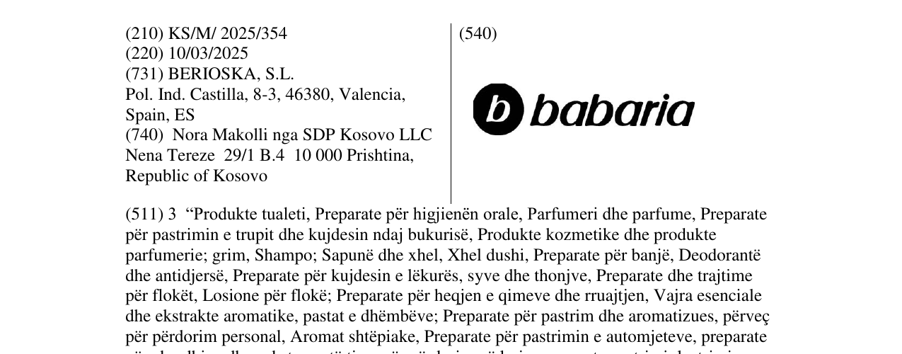 Zëri i markës babria në buletin