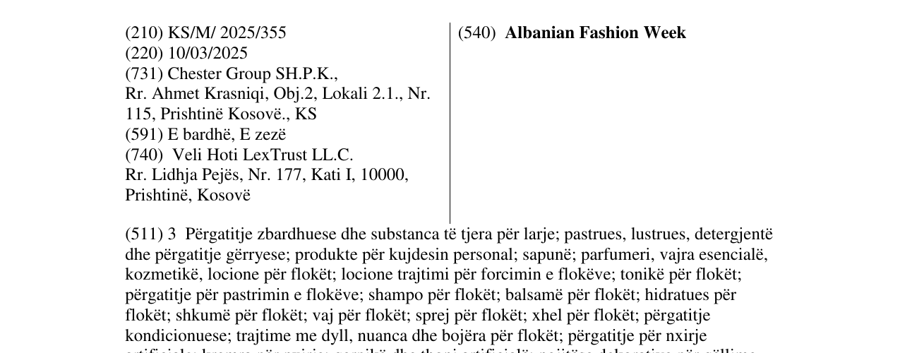 Zëri i markës Albanian Fashion Week në buletin