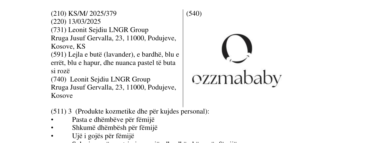 Zëri i markës ozzmababy në buletin