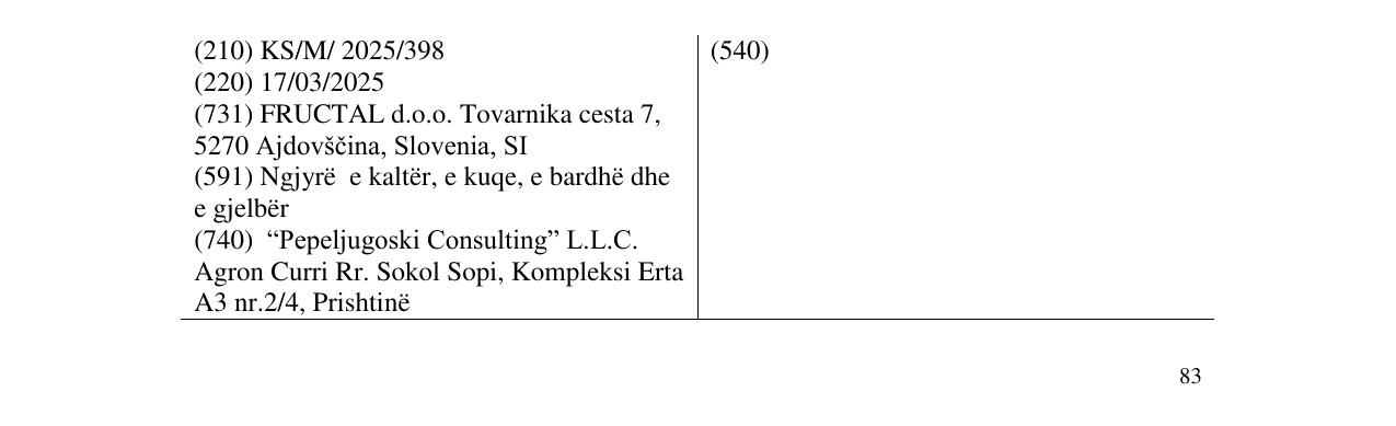 Zëri i markës FRUCTAL VOCNI JOGURT JAGODA në buletin