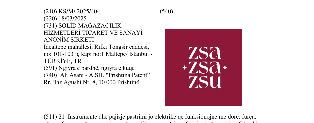 Zëri i markës ZSA ZSA ZSU në buletin