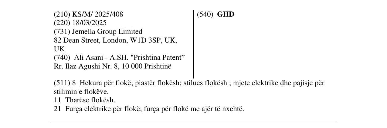 Zëri i markës GHD në buletin