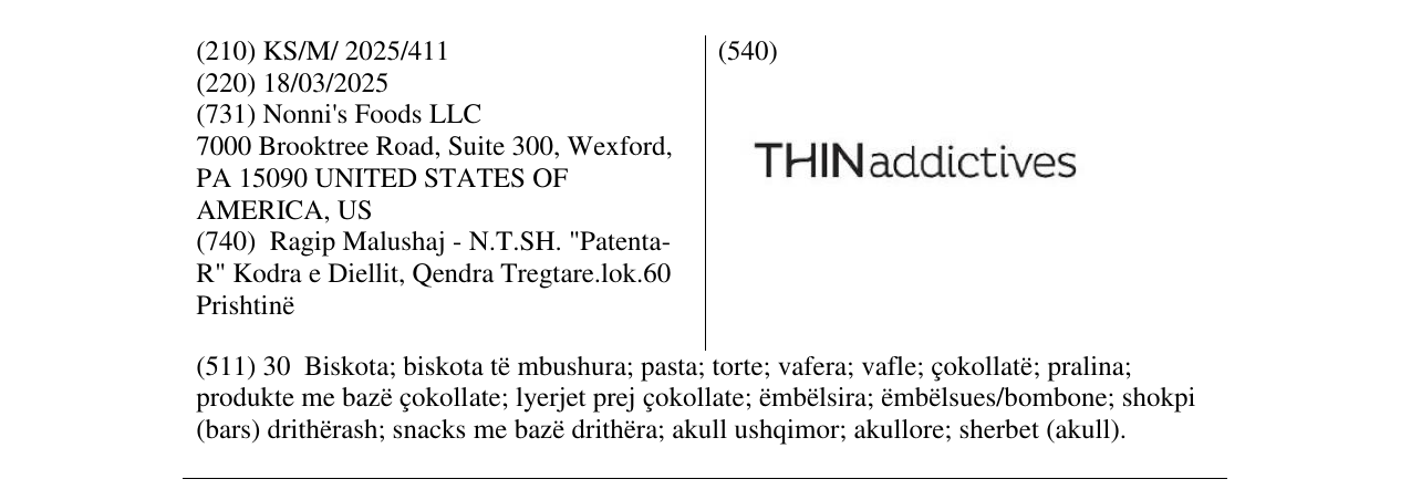 Zëri i markës THINaddictives në buletin