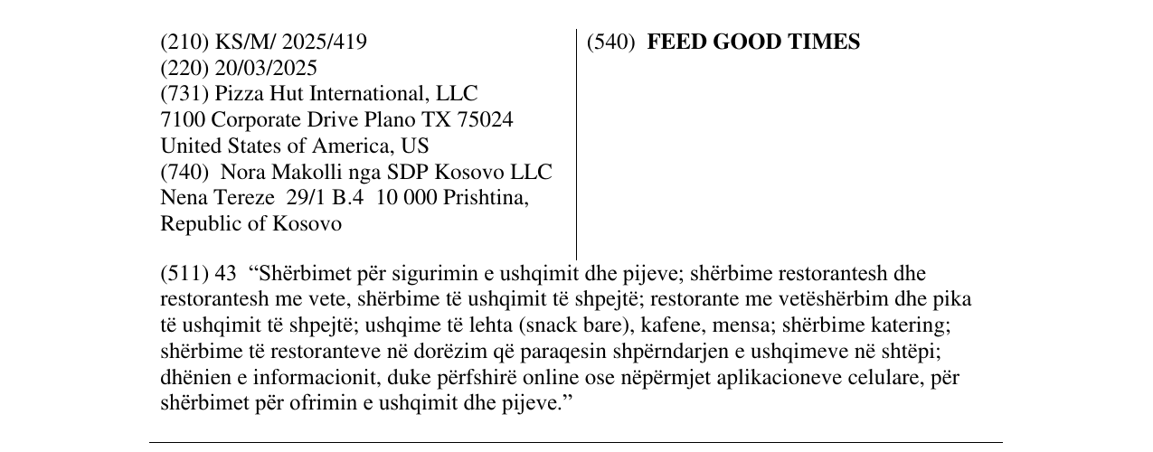 Zëri i markës FEED GOOD TIMES në buletin