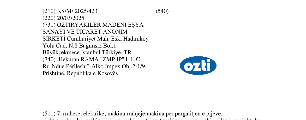 Zëri i markës ozti në buletin