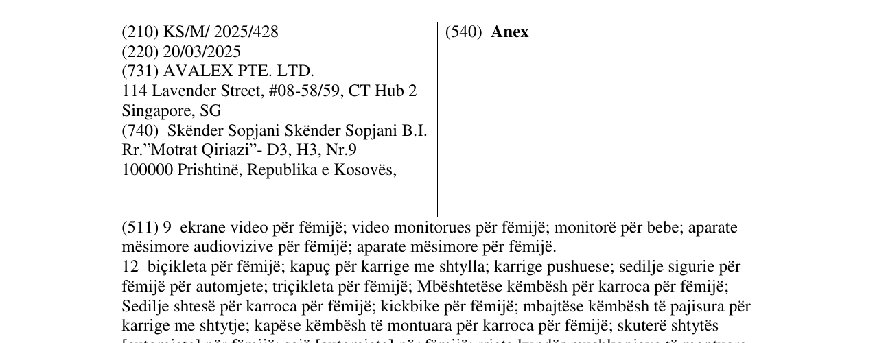 Zëri i markës Anex në buletin