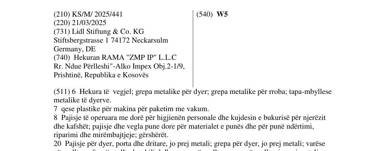 Zëri i markës W5 në buletin