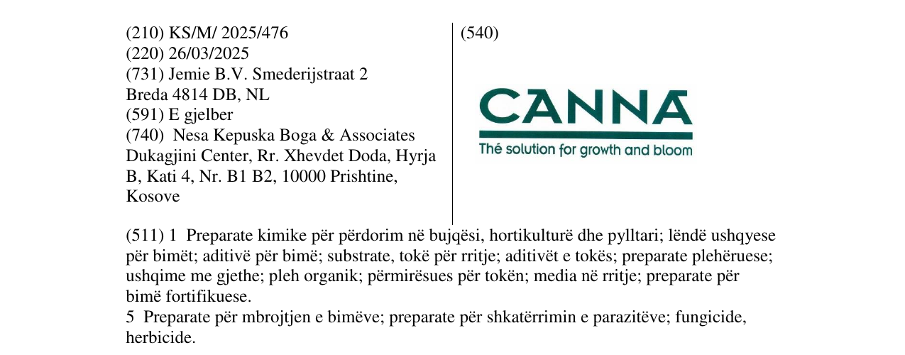 Zëri i markës CANNA në buletin