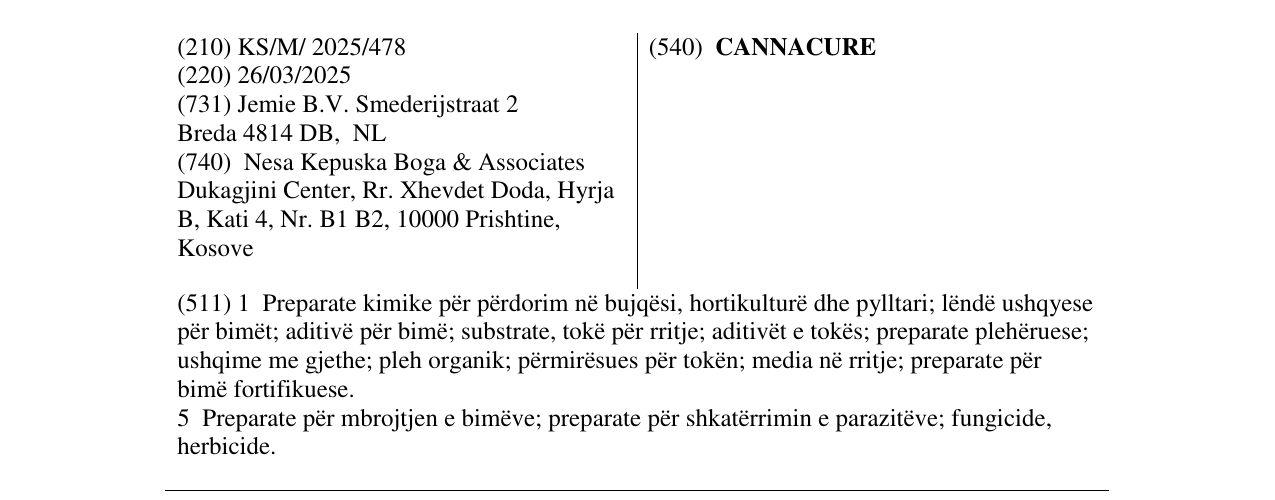 Zëri i markës CANNACURE në buletin