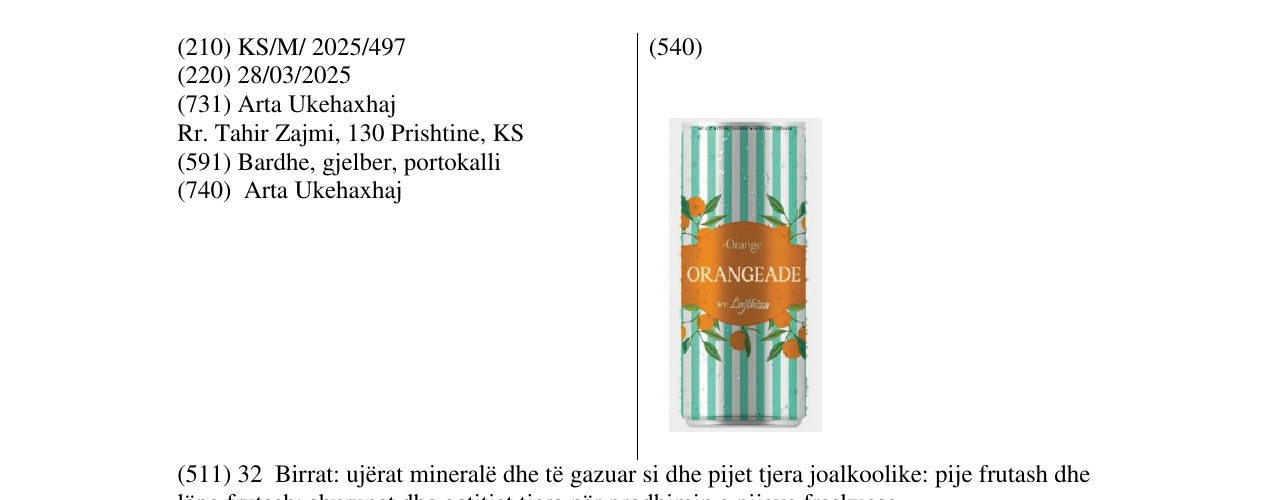 Zëri i markës ORANGEADE by Lajthiza në buletin