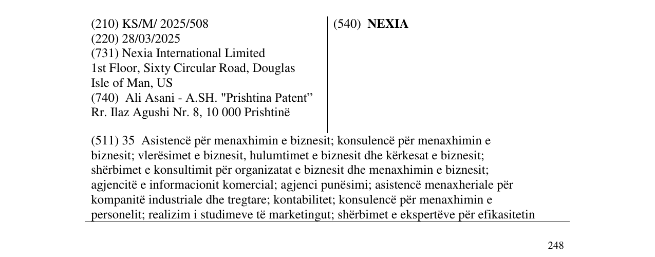 Zëri i markës NEXIA në buletin
