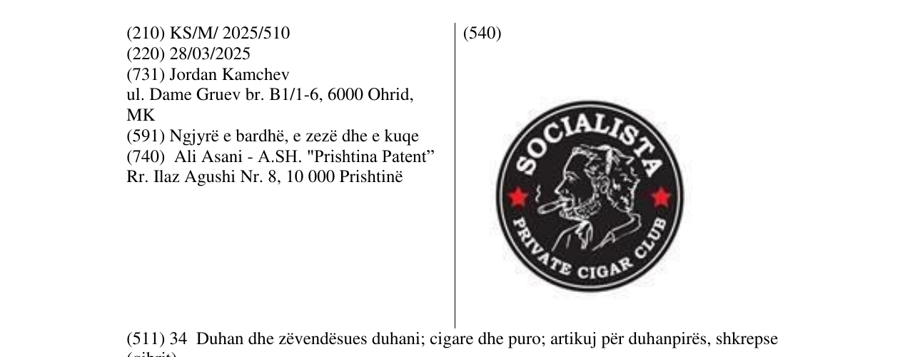 Zëri i markës SOCIALISTA në buletin