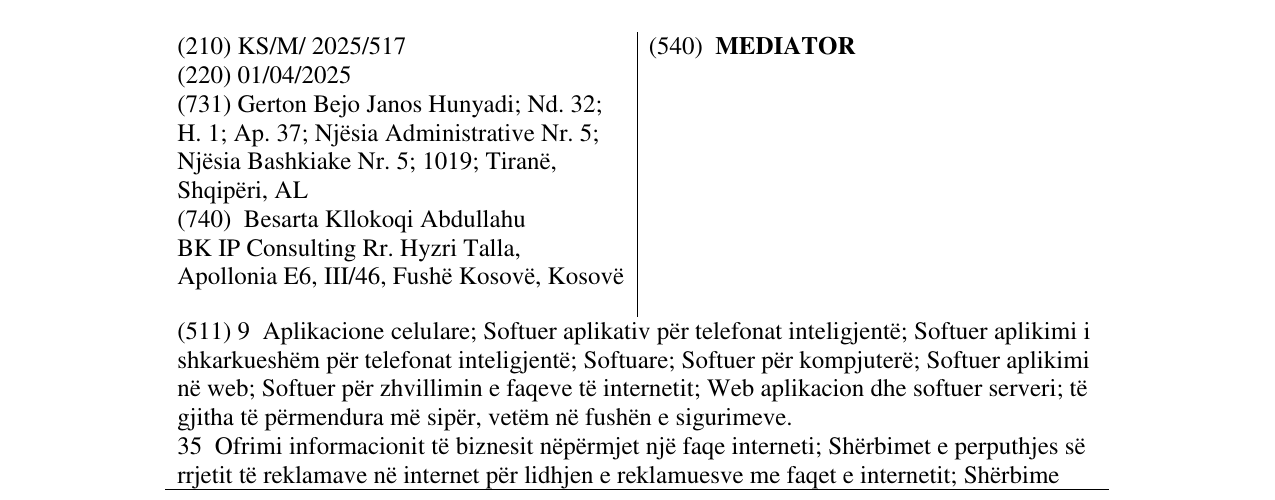 Zëri i markës MEDIATOR në buletin