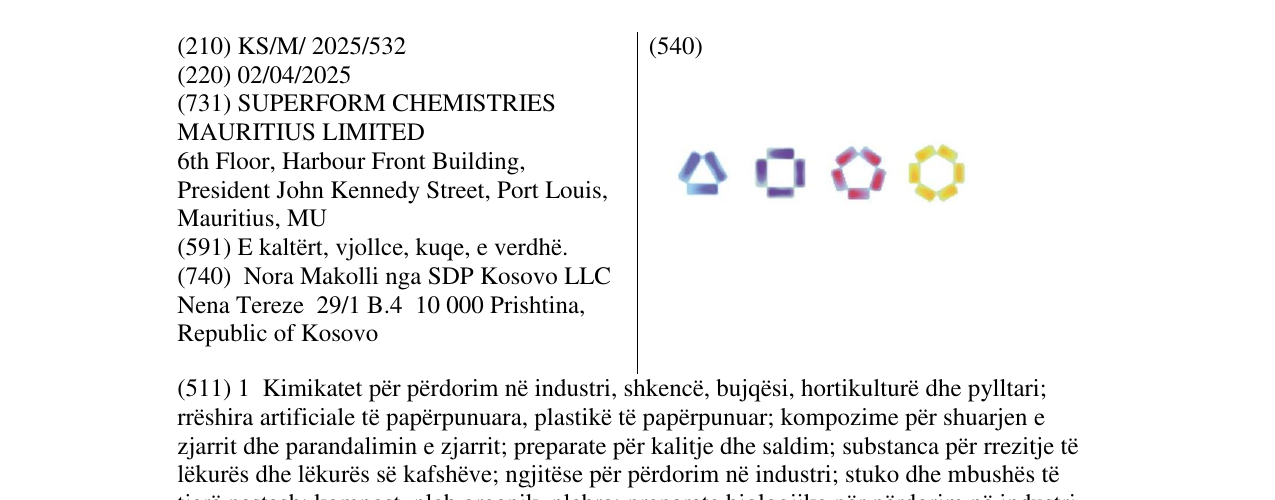 Zëri i markës SUPERFORM në buletin