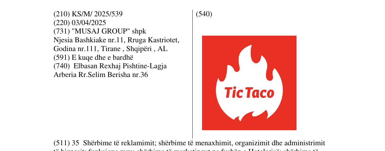 Zëri i markës TicTaco në buletin