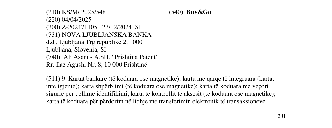 Zëri i markës Buy&Go në buletin